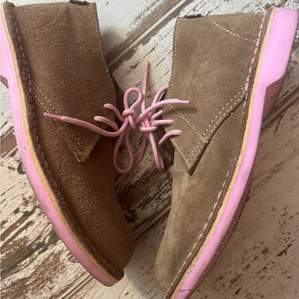 VELDSKOEN leather boots with pink soles and laces🤎🩷unisex but womens sizing🩷🤎